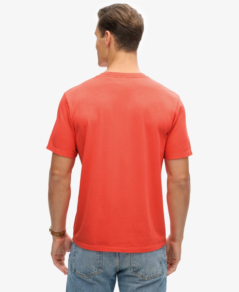 overgeverfd logo losvallend t-shirt in hot coral