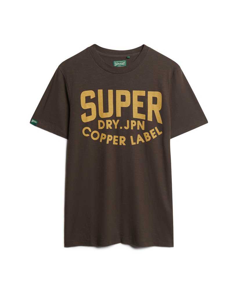 copper label workwear t-shirt in vintage black slub