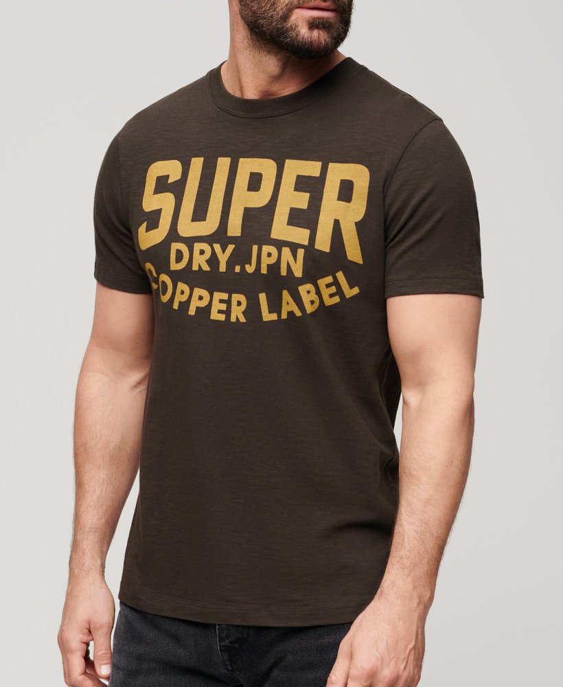 copper label workwear t-shirt in vintage black slub
