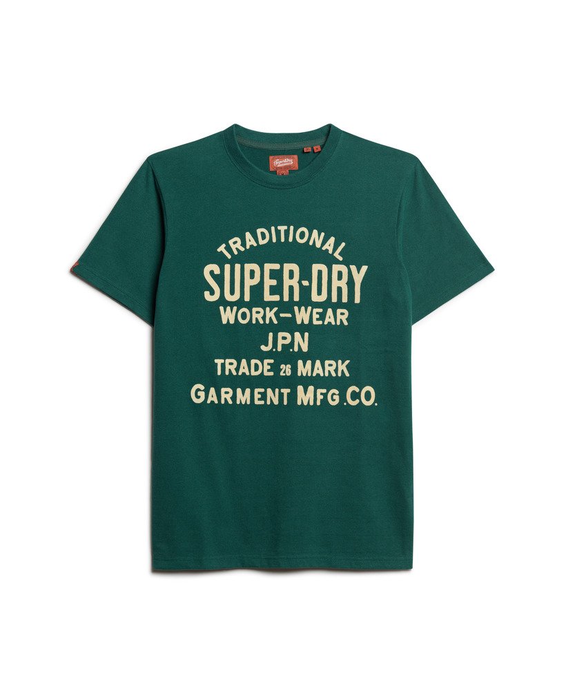 werkshirt met flockprint in bengreen marl