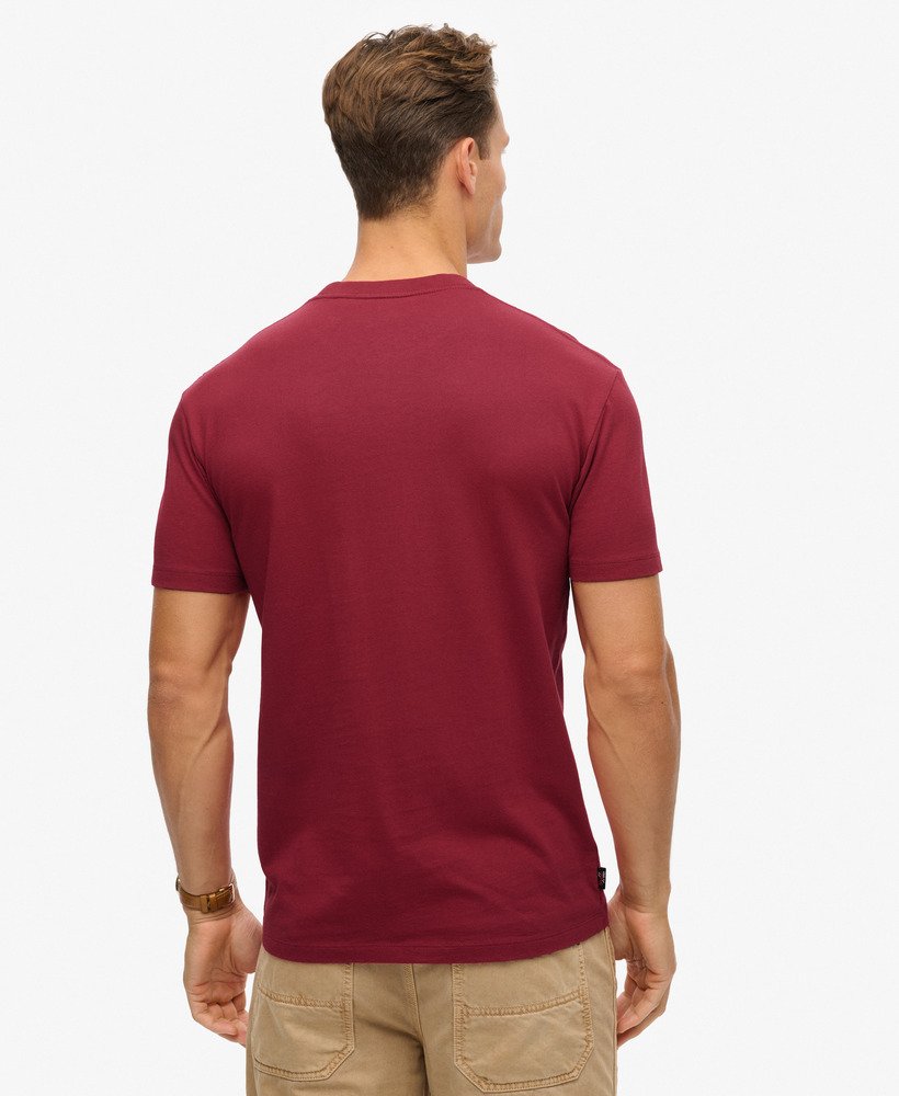 geborduurd superstate athletic logo t-shirt in chilipeperrood.