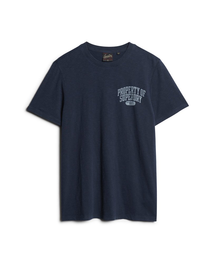 grafisch t-shirt van athletic college in eclipse navy slub