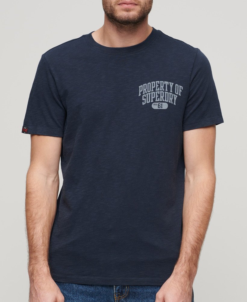 grafisch t-shirt van athletic college in eclipse navy slub