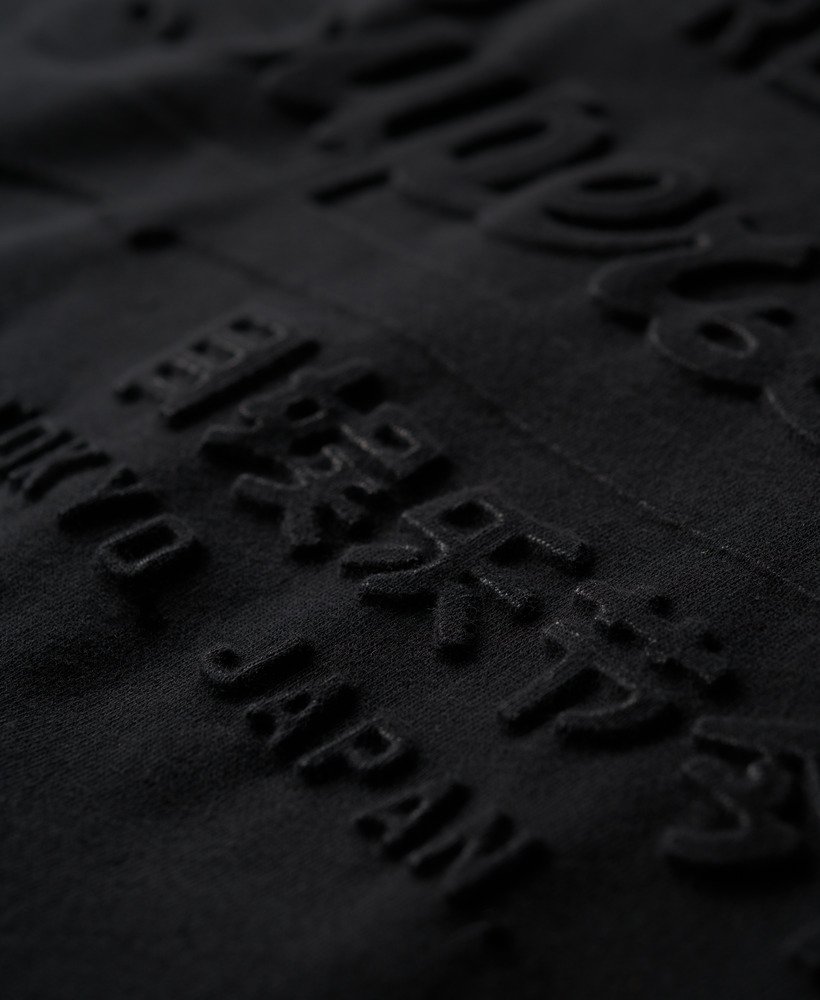 t-shirt met reliëf vintage logo in gitzwart