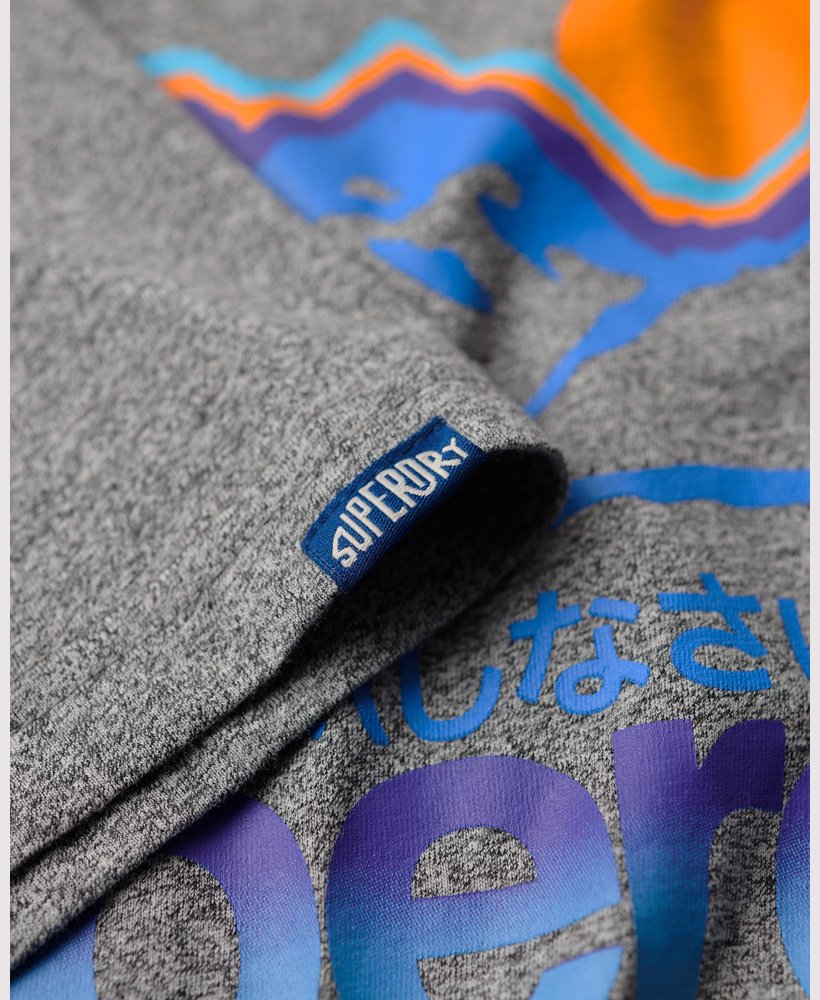 core logo great outdoors t-shirt in asfaltgrijs met structuur.