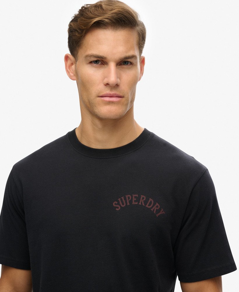 t-shirt met tattoo-print en losse pasvorm in zwart.