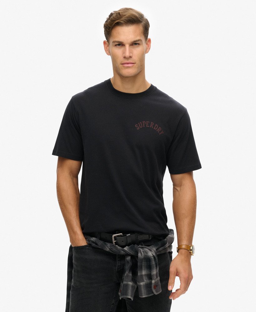 t-shirt met tattoo-print en losse pasvorm in zwart.