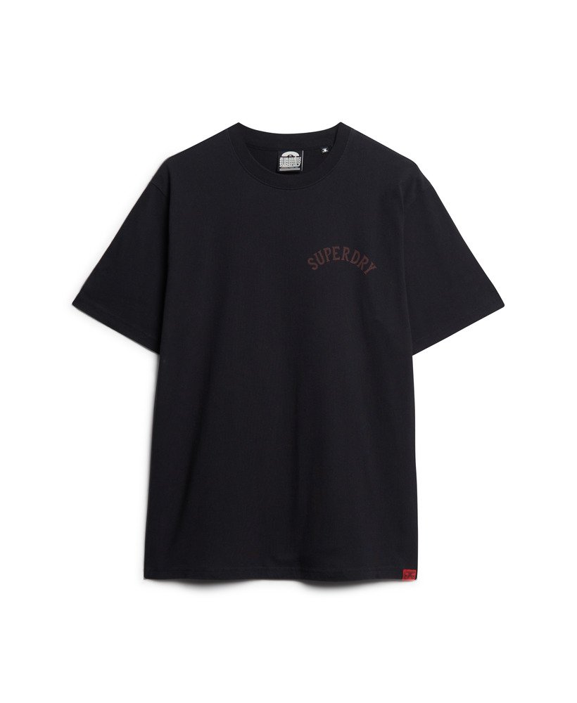 t-shirt met tattoo-print en losse pasvorm in zwart.