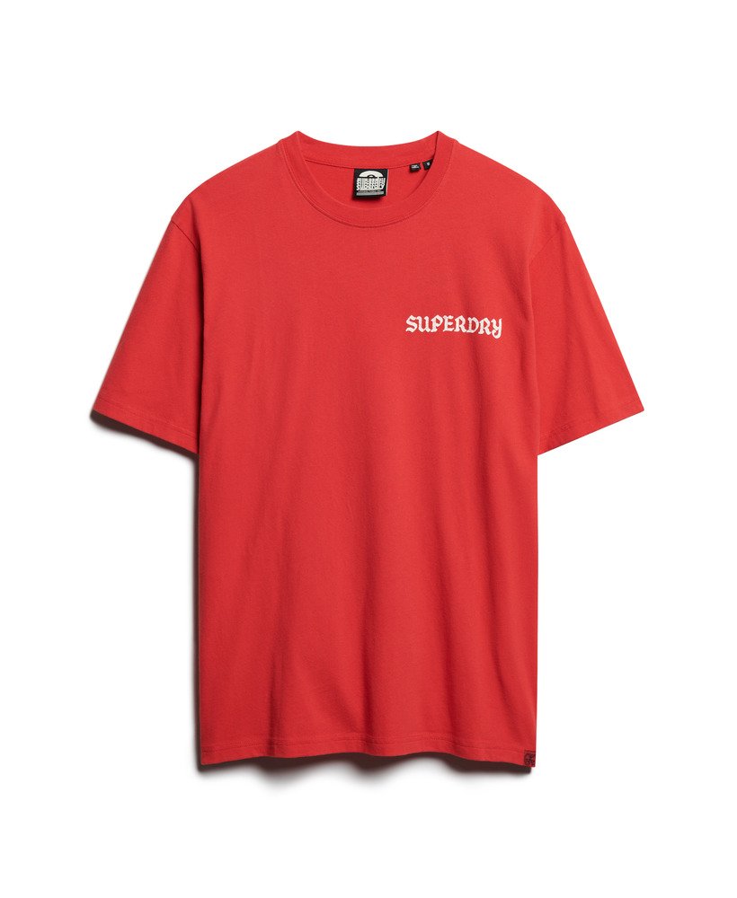 tattoo graphic loose fit t-shirt in soda pop red