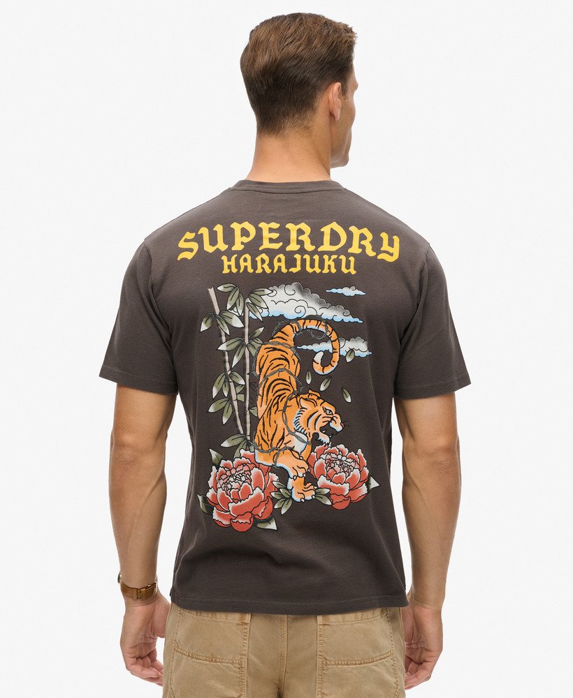 tattoo graphic loose fit t-shirt in vintage black