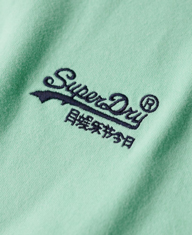 t-shirt met essential-logo van biologisch katoen in spearmint lichtgroen.