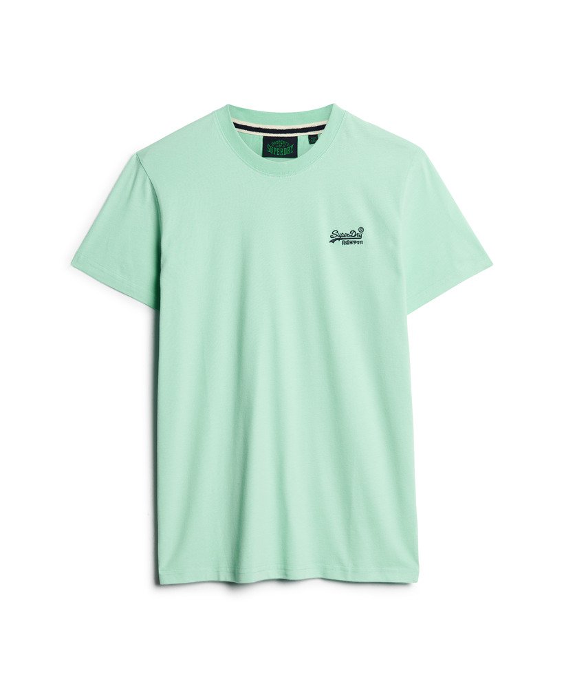 t-shirt met essential-logo van biologisch katoen in spearmint lichtgroen.