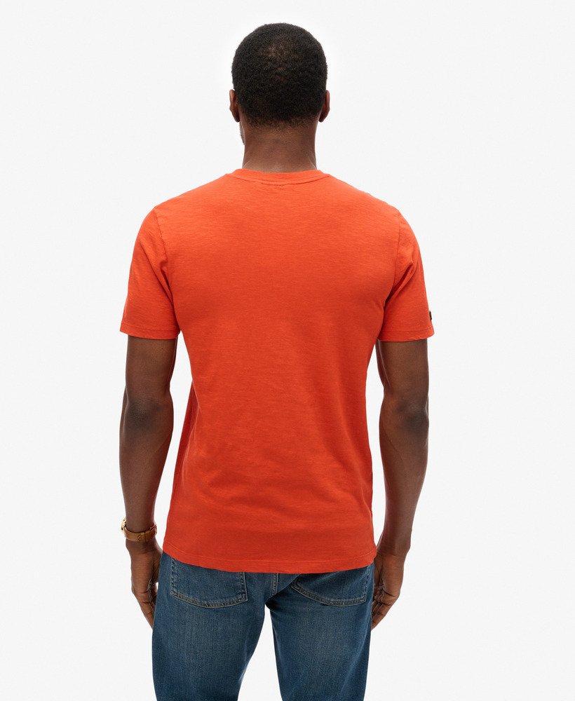 copper label script t-shirt in denim co rust orange slub
