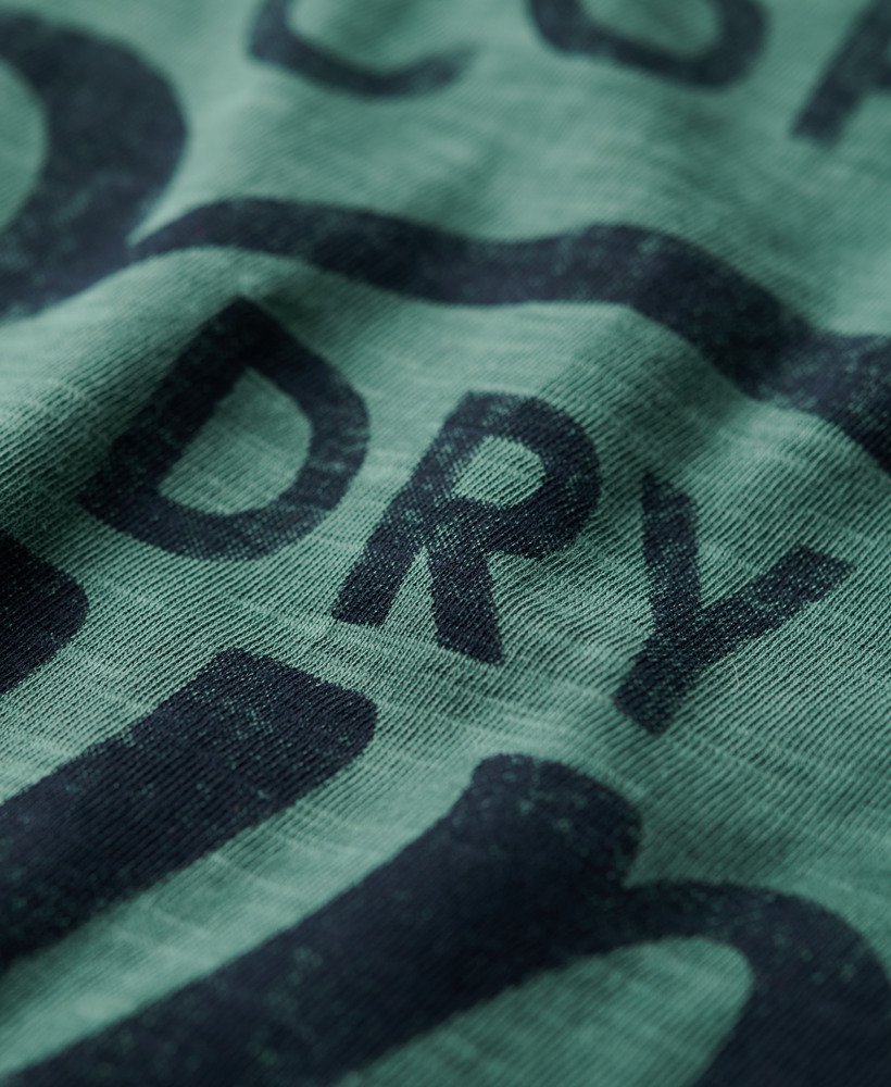 copper label script t-shirt in drius green slub