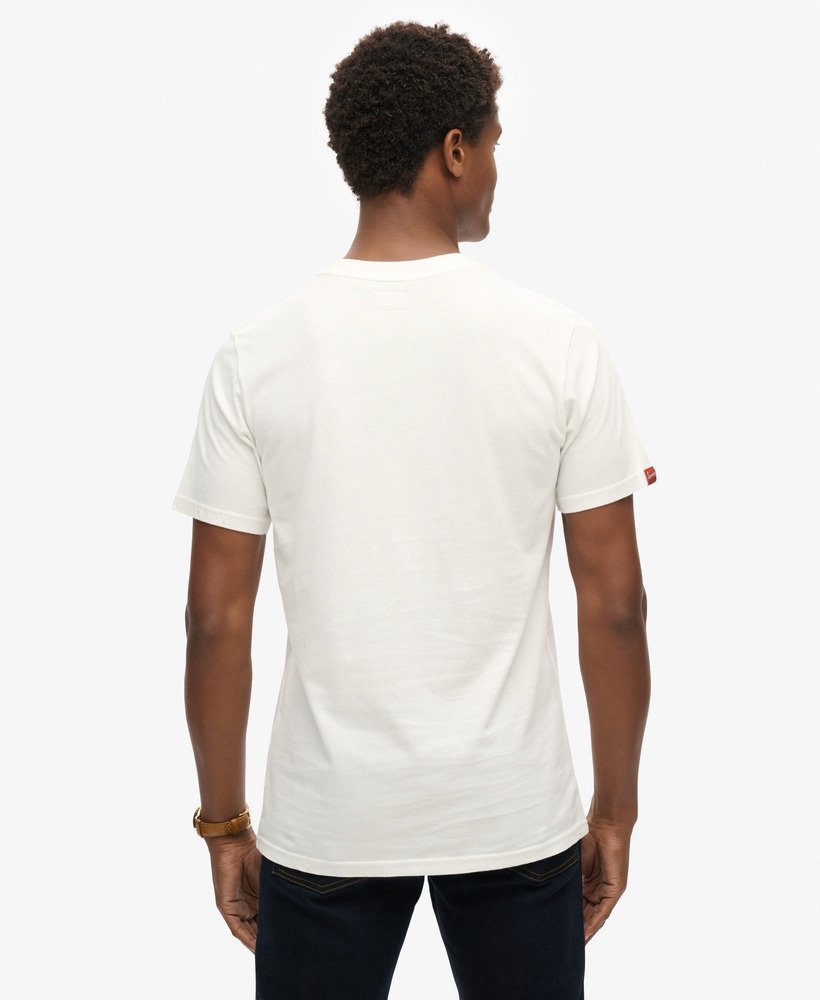 t-shirt met reliëf en archiefprint in winterwit