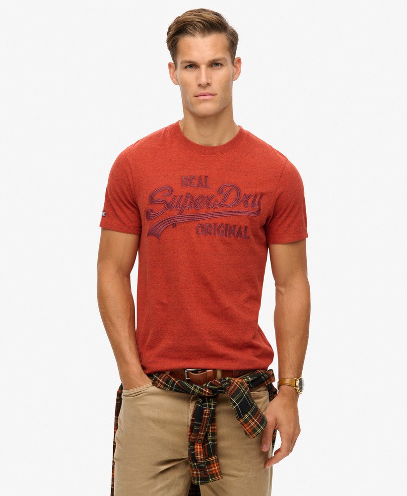 geborduurd vintage logo t-shirt in arizona orange grit