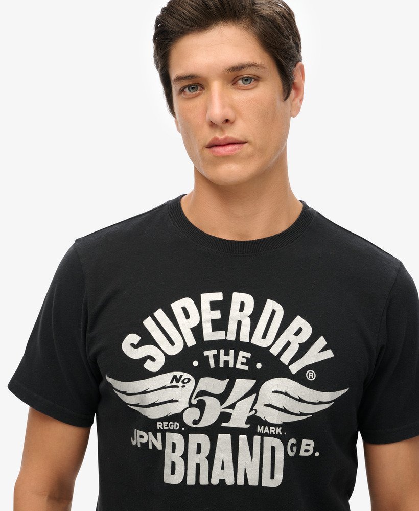 vernieuwd klassiek grafisch t-shirt in nero black marl.
