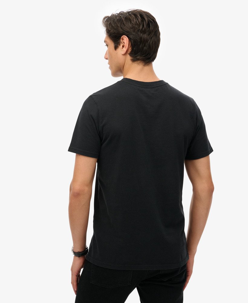 vernieuwd klassiek grafisch t-shirt in nero black marl.
