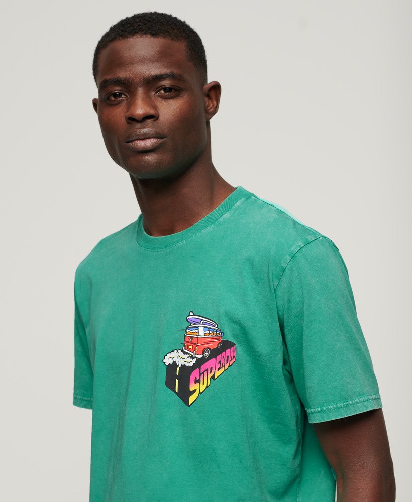 neon reis-t-shirt met losse pasvorm in een coole groene kleur.