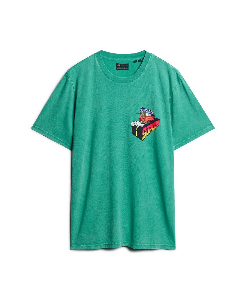 neon reis-t-shirt met losse pasvorm in een coole groene kleur.