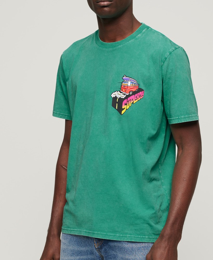 neon reis-t-shirt met losse pasvorm in een coole groene kleur.