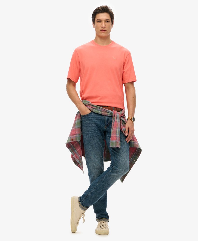 vintage gewassen t-shirt in hot coral