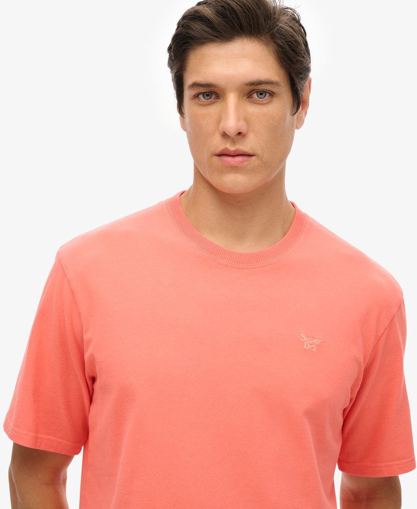 vintage gewassen t-shirt in hot coral