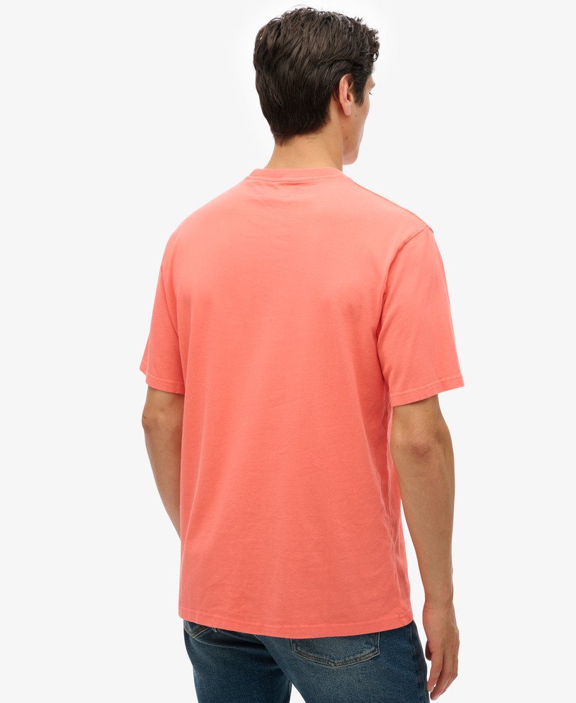 vintage gewassen t-shirt in hot coral