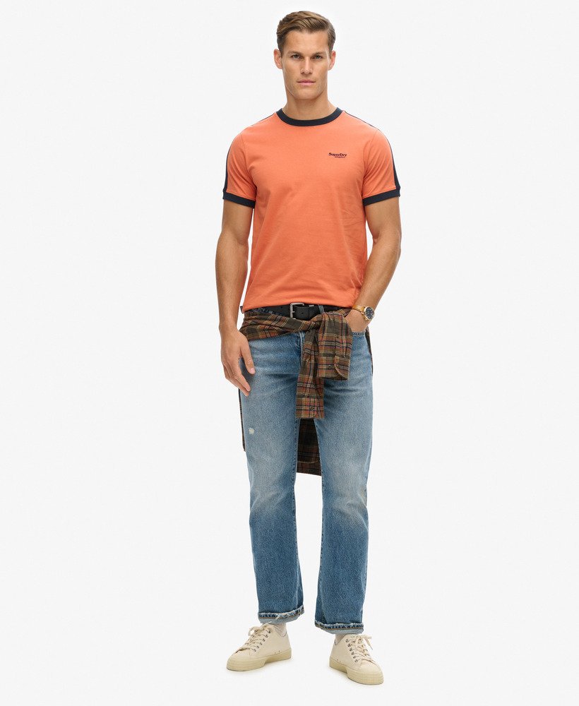 essential logo retro t-shirt in mango oranjeeclipse navy