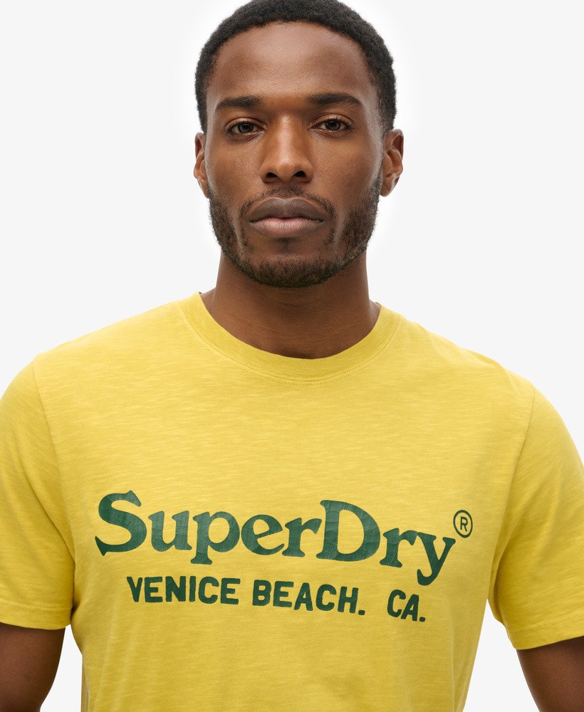 venue classic logo t-shirt in oliegeel slub