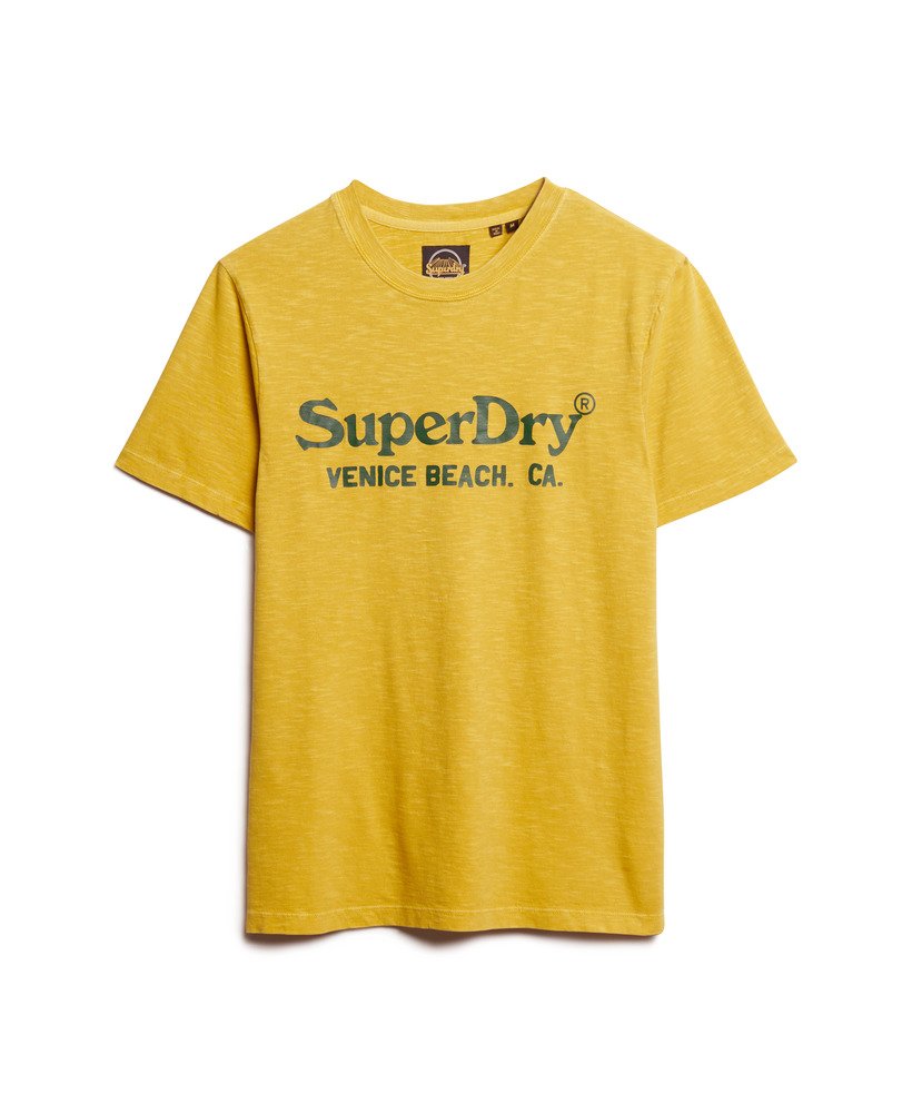 venue classic logo t-shirt in oliegeel slub