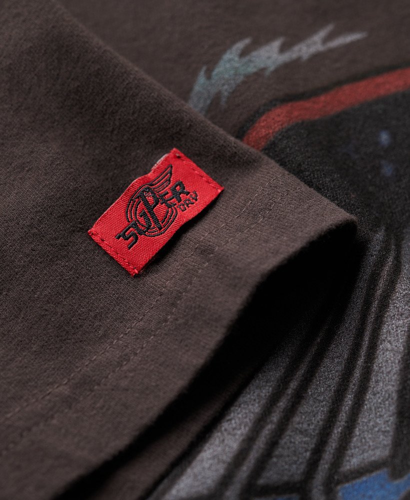 rock graphic band t-shirt in carbon grey