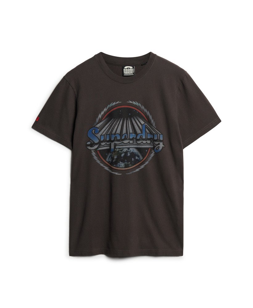 rock graphic band t-shirt in carbon grey