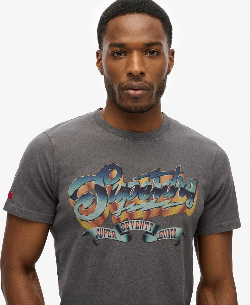 rock graphic band t-shirt in antracietgrijs
