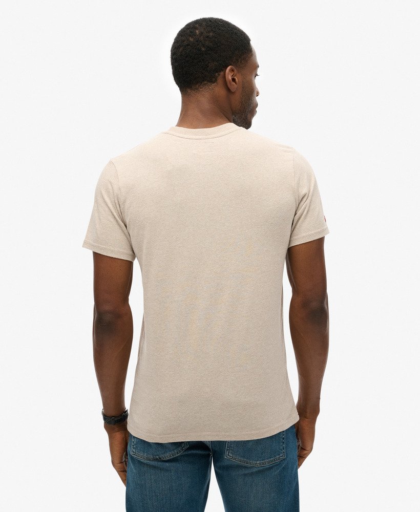 venue duo logo t-shirt in lavin beige marl