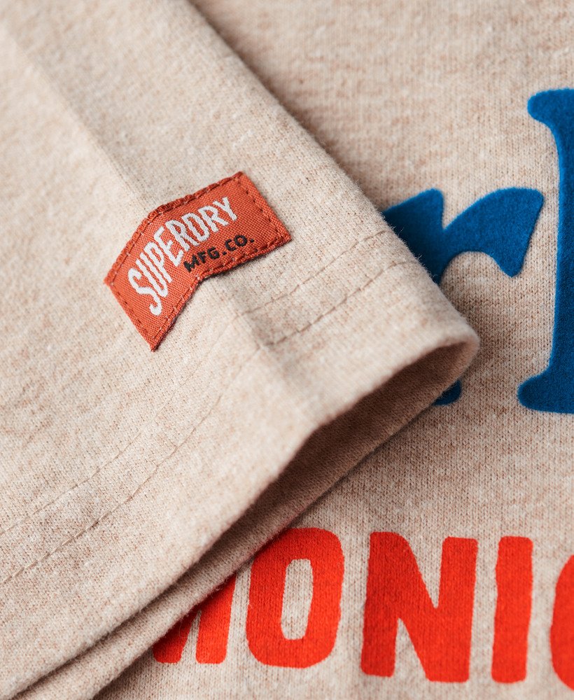 venue duo logo t-shirt in lavin beige marl