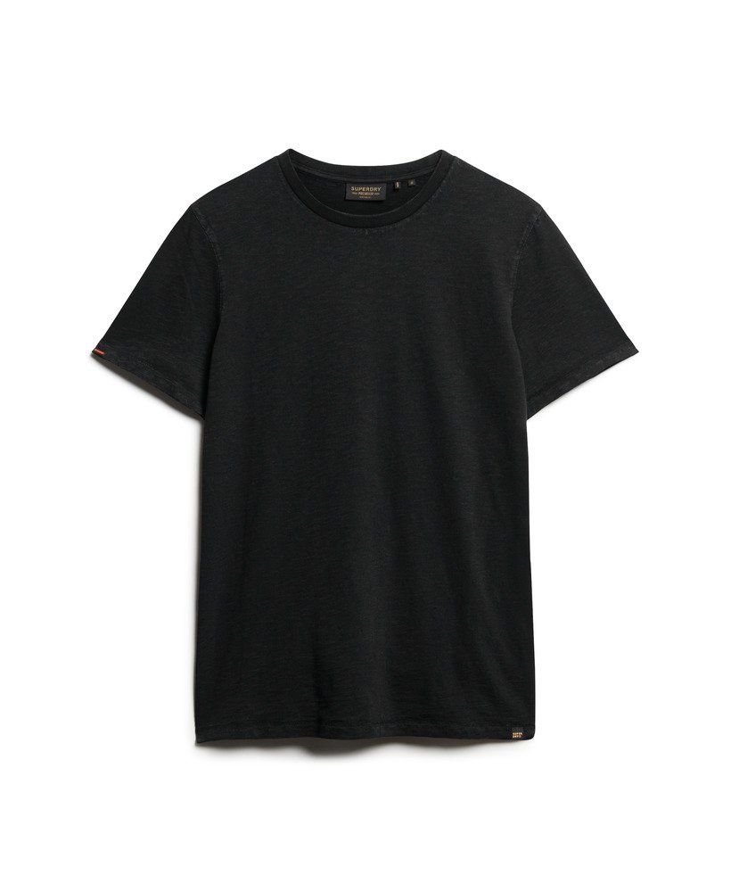 t-shirt met ronde hals en korte mouwen van slubstof in zwart