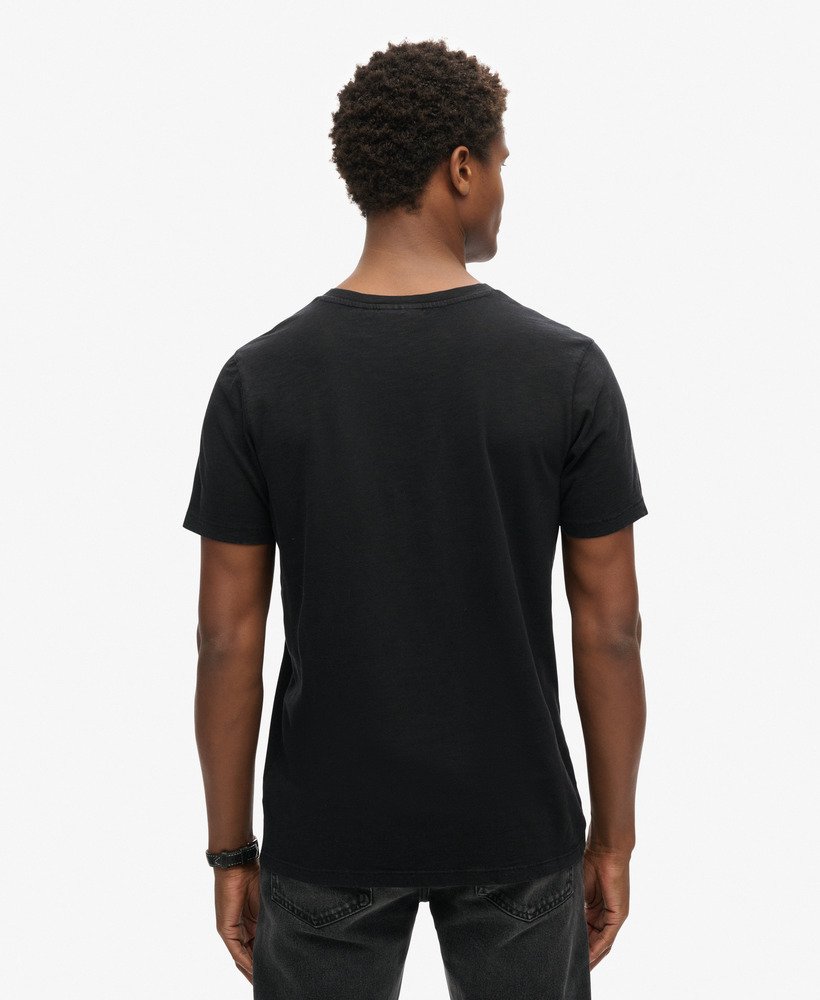 v-hals t-shirt met korte mouwen van slubstof in zwart
