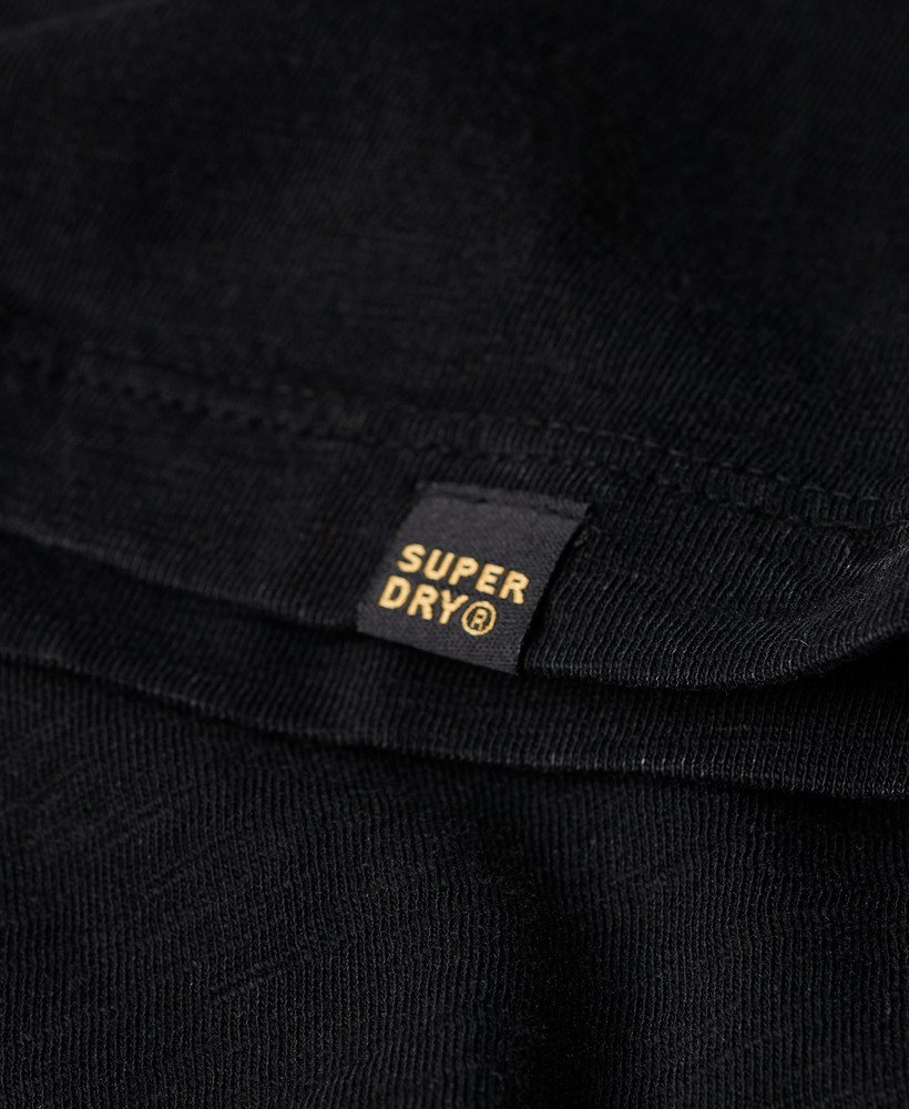 v-hals t-shirt met korte mouwen van slubstof in zwart