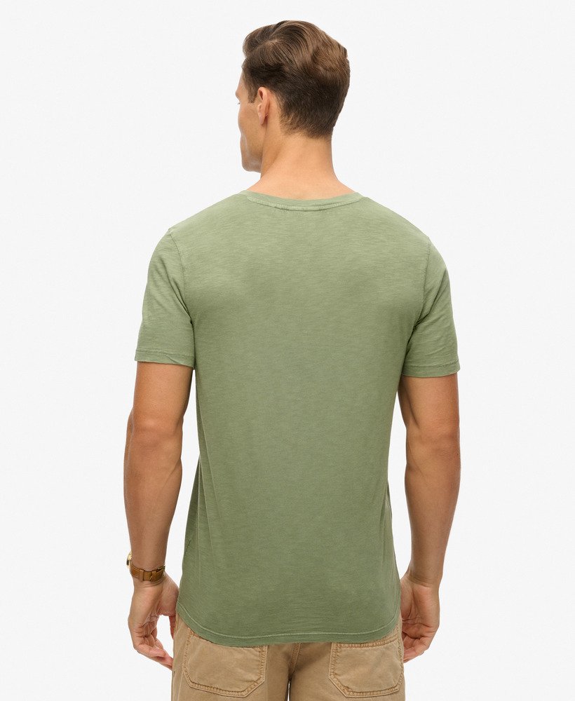 v-hals t-shirt met korte mouwen van slubstof in zeegroen
