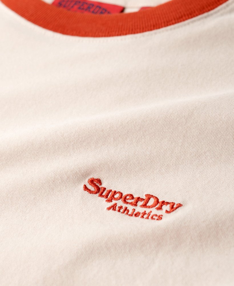 essential logo ringer t-shirt in havermoutdenim co roestbruin