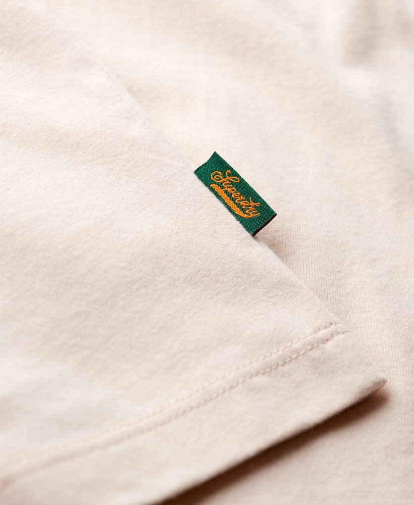 essential logo ringer t-shirt in havermoutdenim co roestbruin
