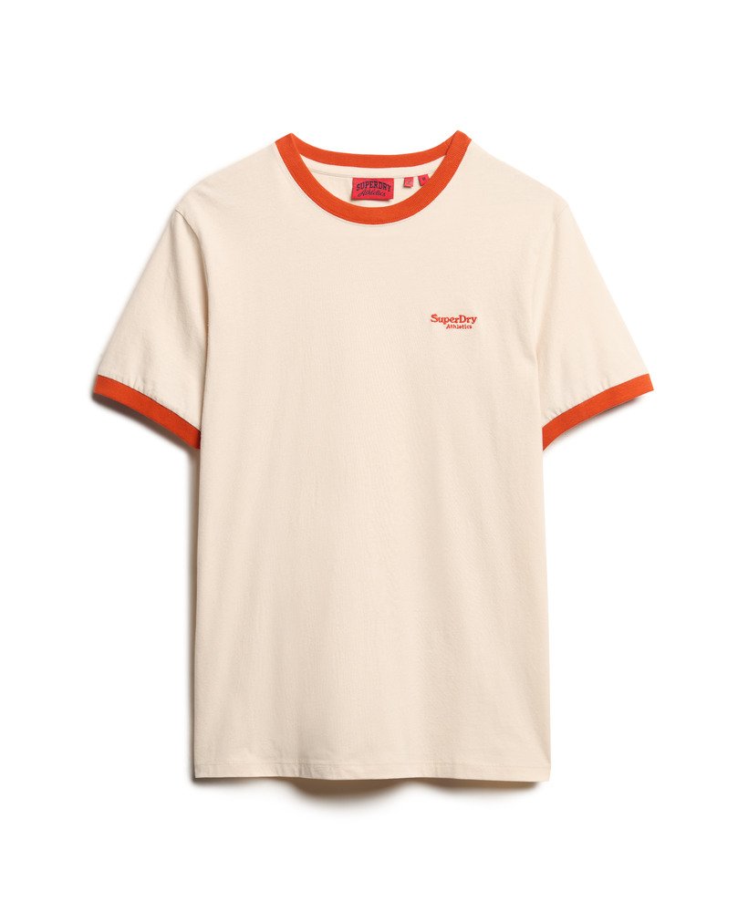 essential logo ringer t-shirt in havermoutdenim co roestbruin
