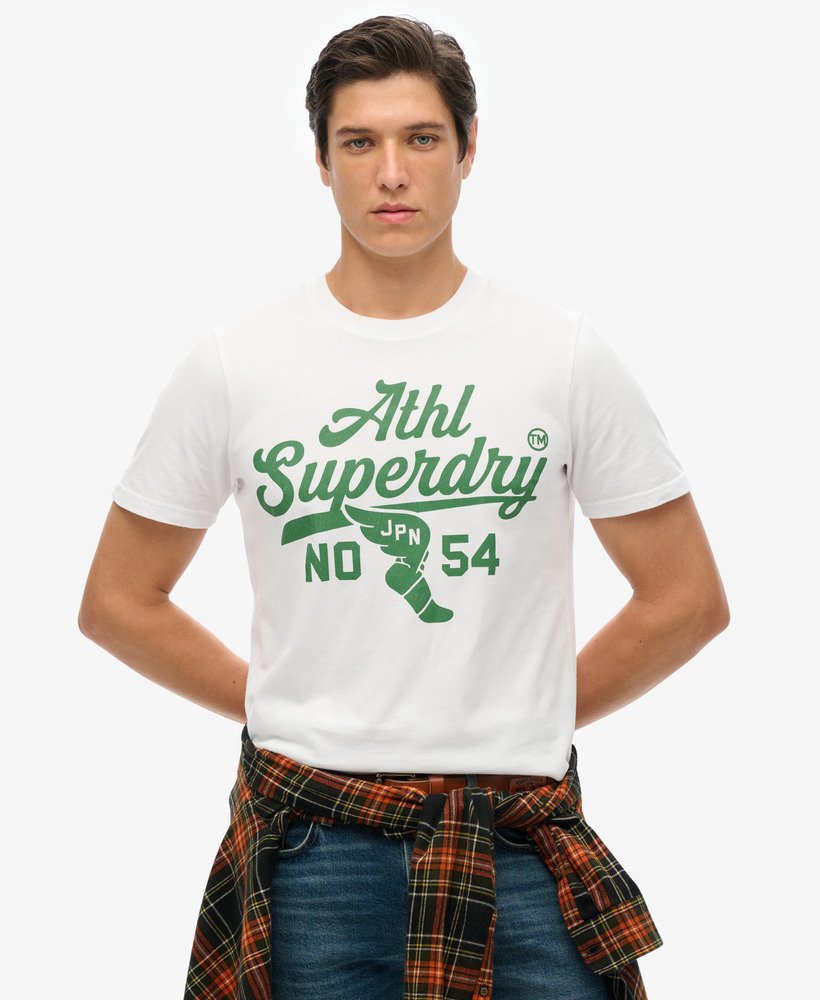 atletisch t-shirt met grafische print voor atletiek in optic