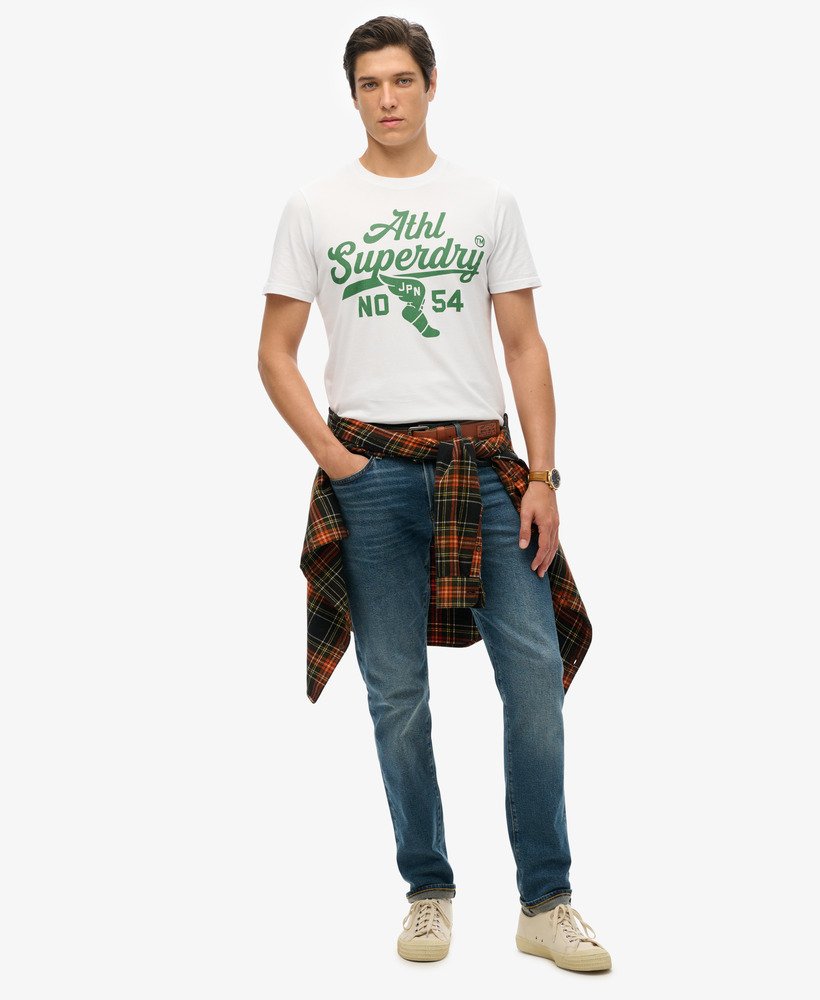 atletisch t-shirt met grafische print voor atletiek in optic