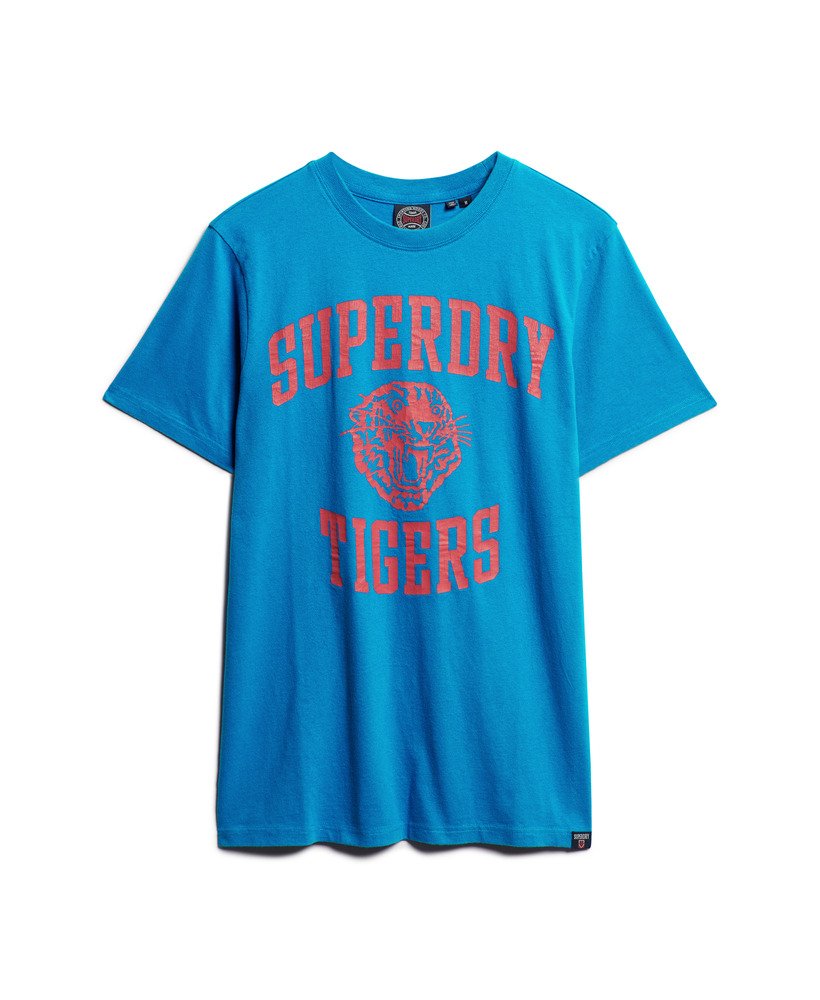 atletisch t-shirt met graphic print in super denby blue