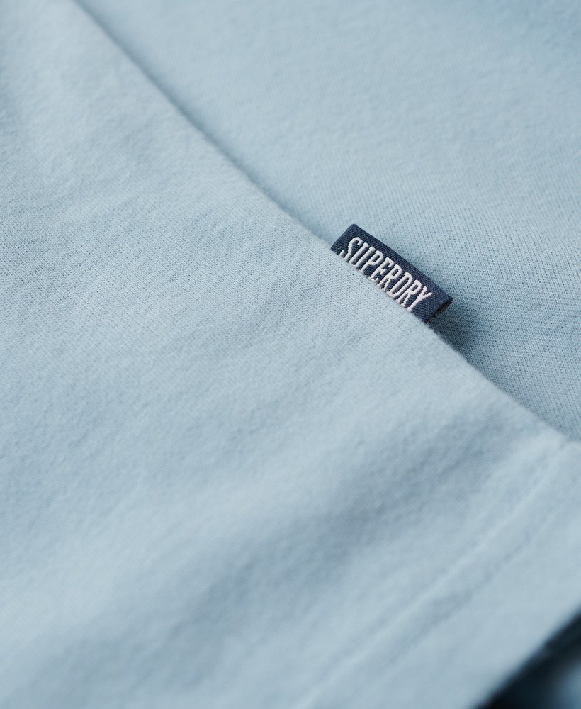 t-shirt met v-hals en essential-logo van biologisch katoen in china blue