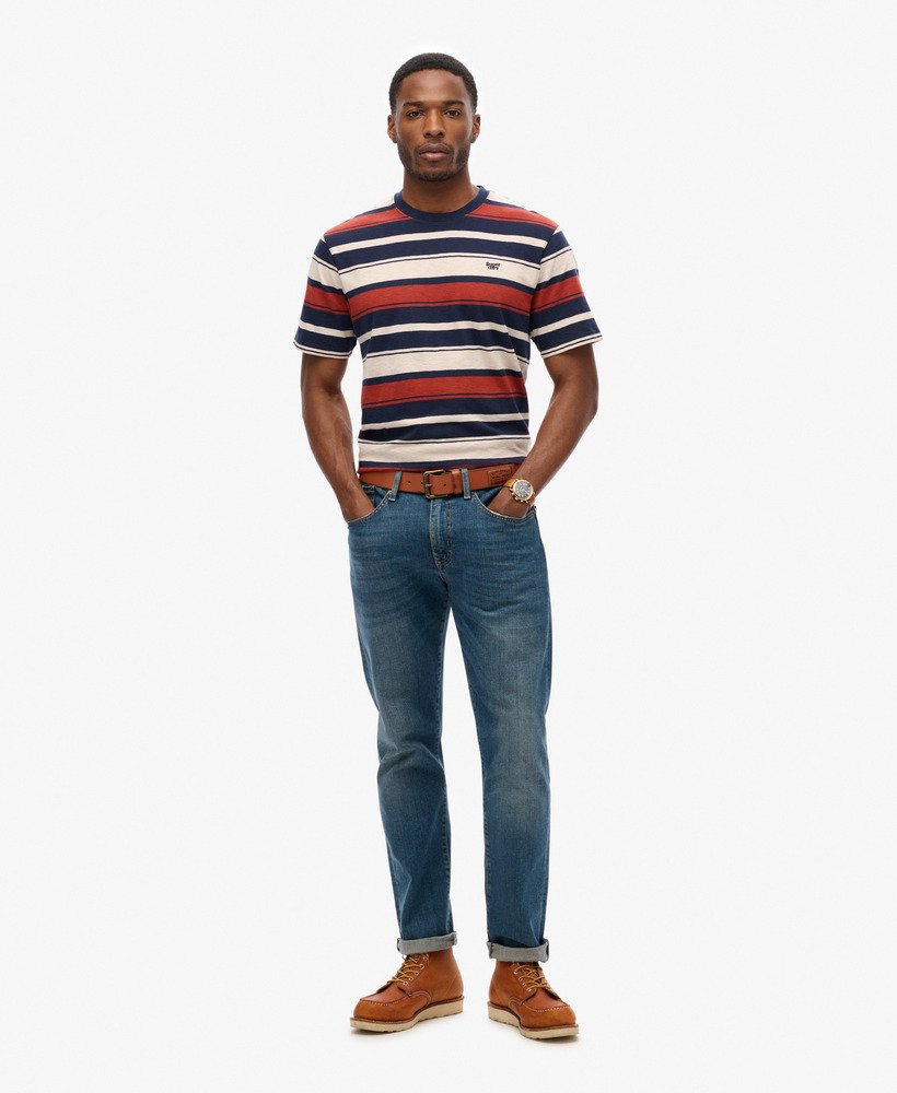 relaxed gestreept t-shirt in marineblauw