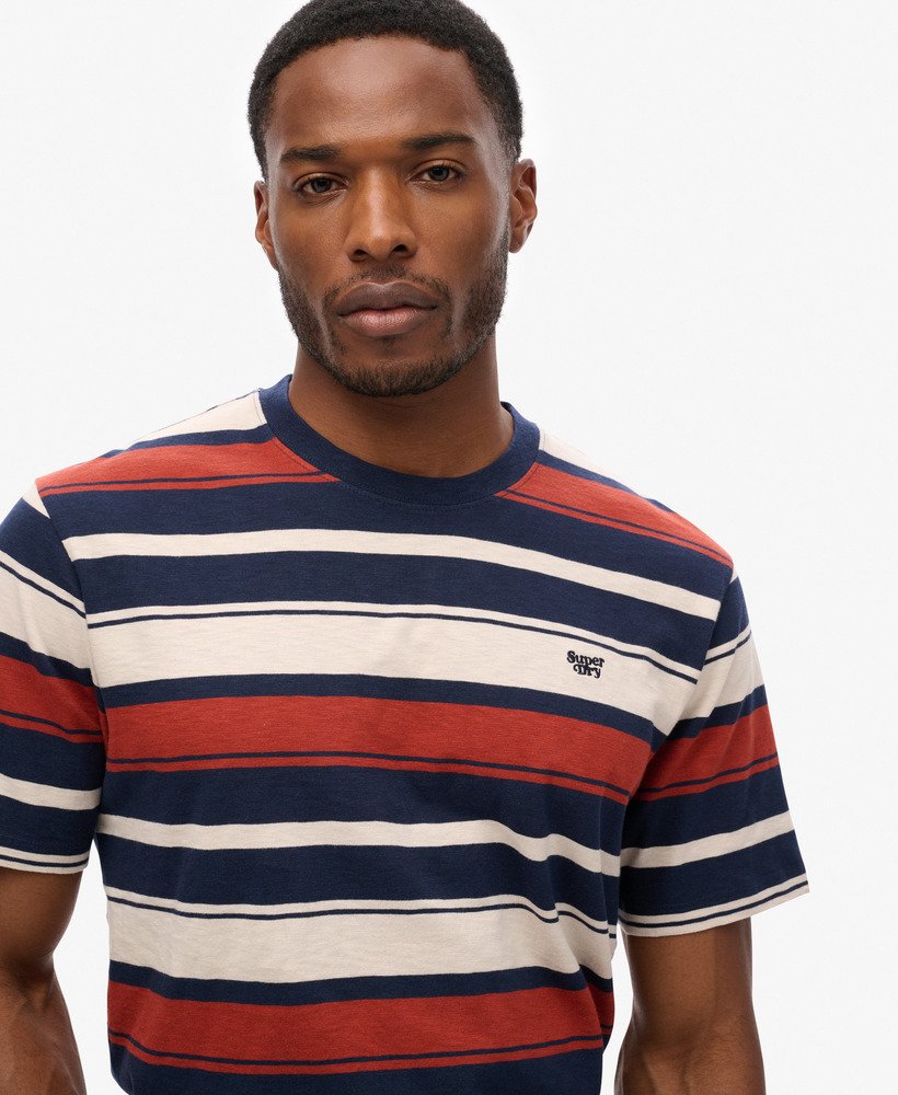 relaxed gestreept t-shirt in marineblauw
