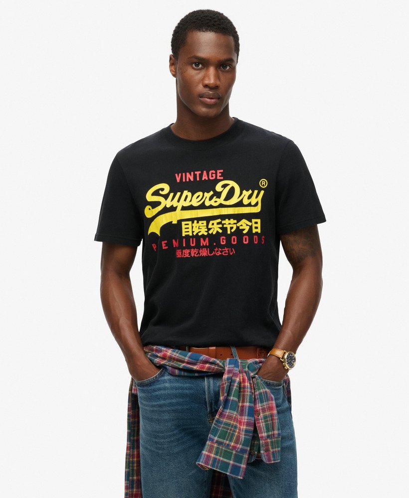 vintage logo duo t-shirt in gitzwart